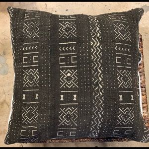 Mud cloth throw pillow cover and pillow